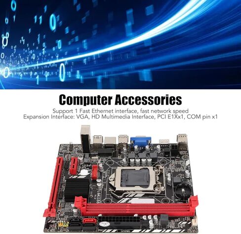Acogedor LGA 1155 Motherboard, DDR3 Computer Motherboard Support for Core i7 i5 i3, withDual Channels DDR3 RAM, 100M Network Interface, Gaming Motherboard in Saudi Arabia