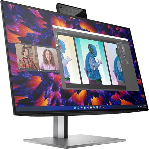 حزمة شاشة مؤتمرات HP 24 بوصة QHD IPS (2650x1440) مع قاعدة Docztorm، معدل تحديث 90 هرتز، 1 HDMI 2.0، 2 DisplayPort 1.4، كاميرا ويب، مثالية للأعمال، أسود/فضي (2023 أحدث طراز) in Saudi Arabia