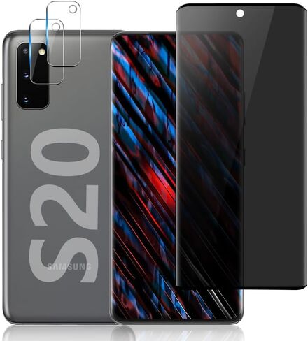 LETANG [1+2Pack] واقي شاشة للخصوصية لهاتف Galaxy S20 5G مع واقي للكاميرا، مضاد للتجسس، صلابة 9H، خالي من الفقاعات، واقي شاشة من الزجاج المقوى بتغطية كاملة ثلاثية الأبعاد لهاتف Samsung Galaxy S20 (6.2 بوصة) in Kuwait