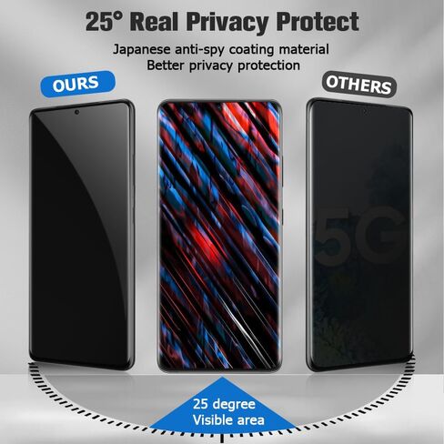 LETANG [1+2Pack] واقي شاشة للخصوصية لهاتف Galaxy S20 5G مع واقي للكاميرا، مضاد للتجسس، صلابة 9H، خالي من الفقاعات، واقي شاشة من الزجاج المقوى بتغطية كاملة ثلاثية الأبعاد لهاتف Samsung Galaxy S20 (6.2 بوصة) in Kuwait
