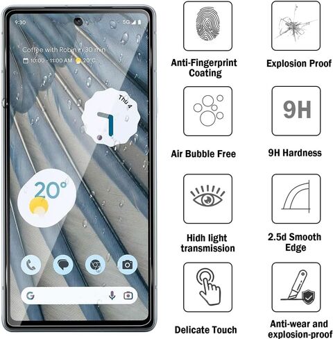 [عبوة من 3+2] لواقي شاشة Pixel 8 Pro وواقي الكاميرا، زجاج مقوى عالي الدقة 9H مقاوم للخدش، فتح بصمات الأصابع، تغطية كاملة، خالي من الفقاعات لهاتف Google Pixel 8 Pro، صديق للحافظة in Kuwait