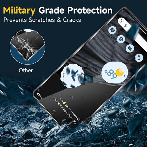 [عبوة من 3+2] لواقي شاشة Pixel 8 Pro وواقي الكاميرا، زجاج مقوى عالي الدقة 9H مقاوم للخدش، فتح بصمات الأصابع، تغطية كاملة، خالي من الفقاعات لهاتف Google Pixel 8 Pro، صديق للحافظة in Kuwait