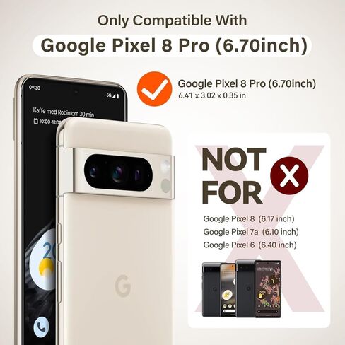 [عبوة من 3+2] لواقي شاشة Pixel 8 Pro وواقي الكاميرا، زجاج مقوى عالي الدقة 9H مقاوم للخدش، فتح بصمات الأصابع، تغطية كاملة، خالي من الفقاعات لهاتف Google Pixel 8 Pro، صديق للحافظة in Kuwait