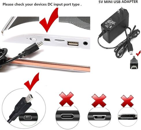 DC 5V Charger Wall Adapter Mini USB Charger for Gopro,Dash cam,PS3 Controller,USB Hub, Canon Camera, Leappad, Calculator,Radio,Phonak Compilot Hearing Aid,GPS Navigator,Blue Snowball Mic,Headset in Kuwait