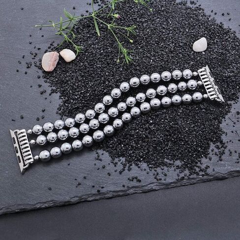 KAI Top Beaded Bracelet Compatible with iWatch Band 38mm/40mm/41mm/42mm/44mm/45mm/49mm Women, Natural Stone Beaded Elastic Replacement Stretch Strap for Apple Watch Ultra SE Series 9 8 7 6 5 4 3 2 1 in Kuwait