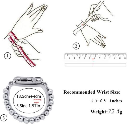 KAI Top Beaded Bracelet Compatible with iWatch Band 38mm/40mm/41mm/42mm/44mm/45mm/49mm Women, Natural Stone Beaded Elastic Replacement Stretch Strap for Apple Watch Ultra SE Series 9 8 7 6 5 4 3 2 1 in Kuwait