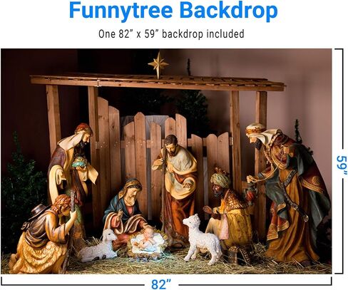 Funnytree 7x5ft عيد الميلاد مدير المشهد التصوير خلفية ليلة المقدسة المهد خلفية التصوير الفوتوغرافي عيد ميلاد سعيد صورة photobooth راية حزب زينة صور استوديو الدعائم in Saudi Arabia