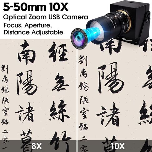 8MP 4K USB Camera, 2.8-12mm 4X Optical Manual Zoom Lens, 2160P Webcam, Plug and Play for OpenCV, Video Conference, Laptop, Raspberry Pi, Jetson Nano, Mac OS in Kuwait