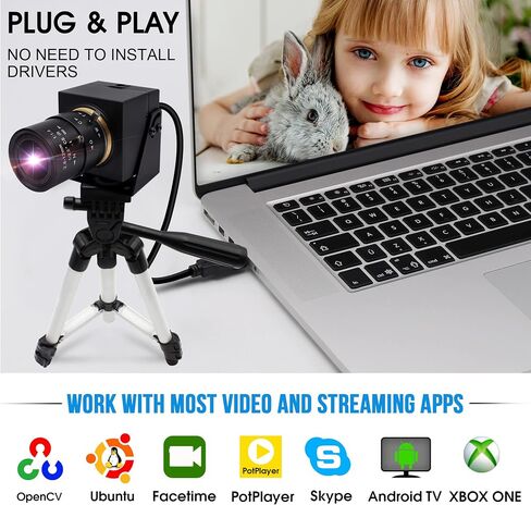 8MP 4K USB Camera, 2.8-12mm 4X Optical Manual Zoom Lens, 2160P Webcam, Plug and Play for OpenCV, Video Conference, Laptop, Raspberry Pi, Jetson Nano, Mac OS in Kuwait
