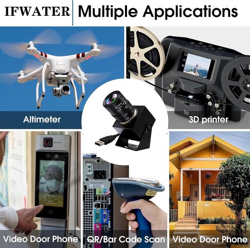 كاميرا ويب IFWAETR USB كاميرا ويب 4K مع عدسة تكبير بصري 2.8-12 مم 4X 2160P OpenCV كاميرا ويب للتكبير والتصغير عن قرب مع ميكروفون وكاميرا مؤتمرات للكمبيوتر والكمبيوتر المحمول Jetson Nano وRaspberry Pi in Kuwait
