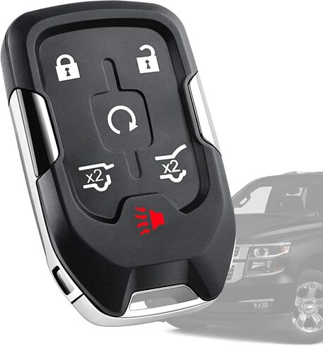 مفتاح فوب ذاتي البرمجة متوافق مع شيفروليه سوبربان/تاهو 2015-2019، جي ام سي يوكون اكس ال 2015-2020، رقاقة متضمنة، مع نموذج دفع للبدء، عبوة من قطعة واحدة in Kuwait