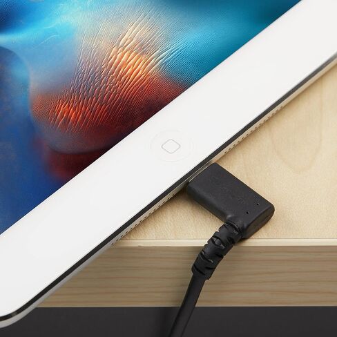 StarTech.com 3ft (1m) Durable USB A to Lightning Cable - White 90 Right Angled Heavy Duty Rugged Aramid Fiber USB Type A to Lightning Charging/Sync Cord - Apple MFi Certified - iPhone (RUSBLTMM1MWR) in Kuwait
