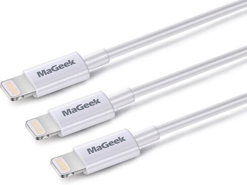 MaGeek iPhone Charger 10 ft, 2-Pack (10 feet) Apple MFi Certified Lightning to USB Cable Charge Cord for iPhone 13/12/11/Pro/SE/XS/XS Max/XR/X/8 Plus/7/6S Plus,iPad Pro Air (White) in Kuwait