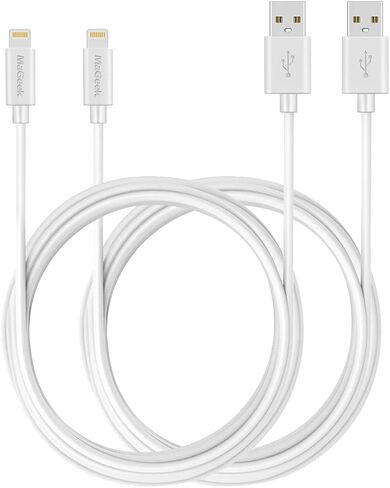 MaGeek iPhone Charger 10 ft, 2-Pack (10 feet) Apple MFi Certified Lightning to USB Cable Charge Cord for iPhone 13/12/11/Pro/SE/XS/XS Max/XR/X/8 Plus/7/6S Plus,iPad Pro Air (White) in Kuwait