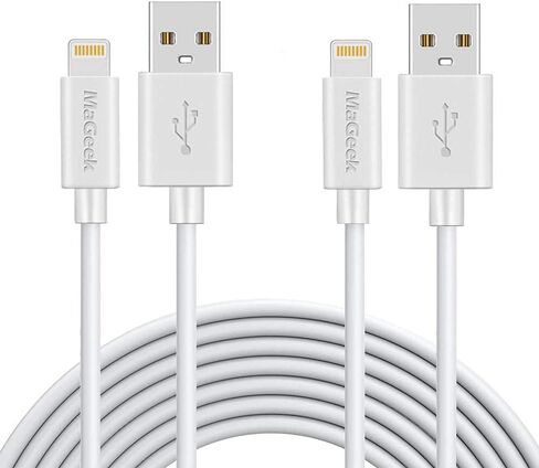 MaGeek iPhone Charger 10 ft, 2-Pack (10 feet) Apple MFi Certified Lightning to USB Cable Charge Cord for iPhone 13/12/11/Pro/SE/XS/XS Max/XR/X/8 Plus/7/6S Plus,iPad Pro Air (White) in Kuwait