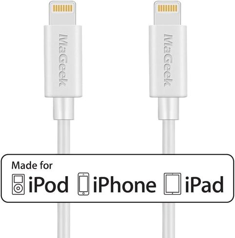 MaGeek iPhone Charger 10 ft, 2-Pack (10 feet) Apple MFi Certified Lightning to USB Cable Charge Cord for iPhone 13/12/11/Pro/SE/XS/XS Max/XR/X/8 Plus/7/6S Plus,iPad Pro Air (White) in Kuwait