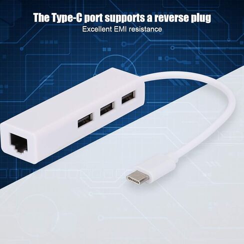 ASHATA USB 3.1 Type C إلى RJ45 USB 2.0 محول كابل بطاقة الشبكة محطة إرساء بطاقة الشبكة 3A 100 واط PD USB C إلى HUB لنقل البيانات in Saudi Arabia