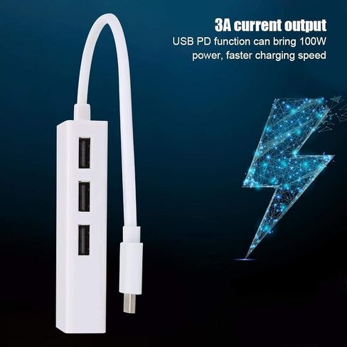 ASHATA USB 3.1 Type C إلى RJ45 USB 2.0 محول كابل بطاقة الشبكة محطة إرساء بطاقة الشبكة 3A 100 واط PD USB C إلى HUB لنقل البيانات in Saudi Arabia