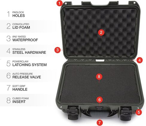 Nanuk 920 Waterproof Hard Case with Lid Organizer and Padded Divider - Graphite in Kuwait