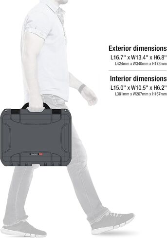 Nanuk 920 Waterproof Hard Case with Lid Organizer and Padded Divider - Graphite in Kuwait