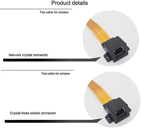 YXQ Ghost Wire Flat RG6 Coax Jumper Cable Connector F Type Female to Female Extreme Slim for Windows and Door, 1Ft Length in Saudi Arabia