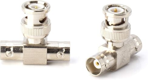 BNC T Adapter - T-Shaped Coax Splitter - 1 Male Port to 2 Female Ports, Coaxial Cable Extension - 25 Pack in Saudi Arabia