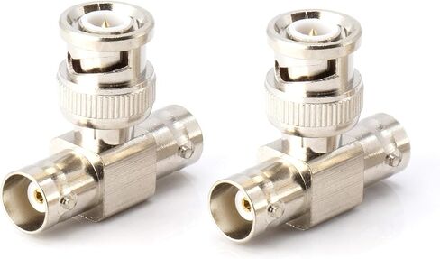 BNC T Adapter - T-Shaped Coax Splitter - 1 Male Port to 2 Female Ports, Coaxial Cable Extension - 25 Pack in Saudi Arabia