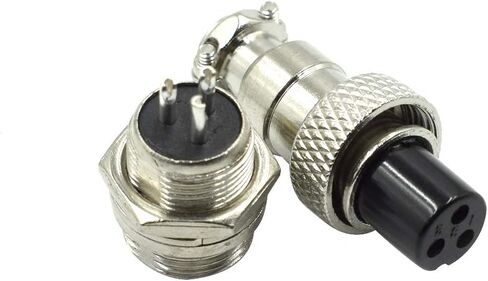 3 Pin Metal Male Female Panel Connector 12mm GX12-3P Silver Aviation Plug - (2 Sets) in Saudi Arabia