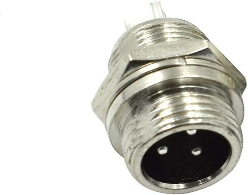 3 Pin Metal Male Female Panel Connector 12mm GX12-3P Silver Aviation Plug - (2 Sets) in Saudi Arabia