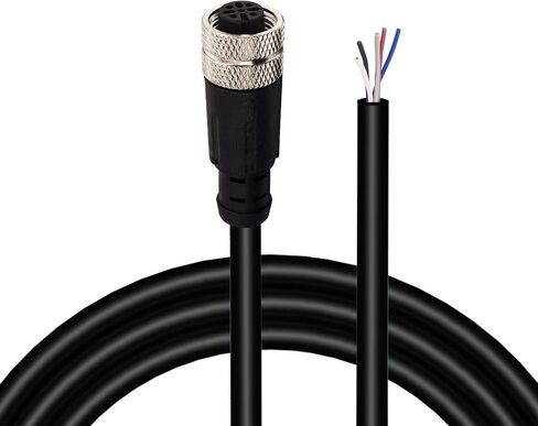 M12 Female 5 Pin Aviation Socket Electrical Cable,Lonlonty M12 Aviation Sensor Cable 6.5Ft/2M (5-Pin,Straight,Female) in Kuwait