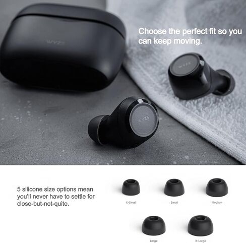 وايز سماعات اذن لاسلكية بلوتوث 5.0 مقاومة للعرق IPX5، تقليل الضوضاء 30 ديسيبل، 4 ميكروفونات عازلة للصوت، سماعات اذن اليكسا لاسلكية حقيقية مدمجة، حافظة شحن، تمارين رياضية، in Kuwait