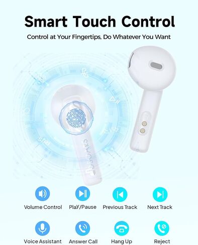DazDalee Wireless Bluetooth 5.3 Headphones, Ergonomic Design in-Ear Headset, 20Hrs Playtime with Wireless Charging Case, IPX7 Waterproof in Kuwait