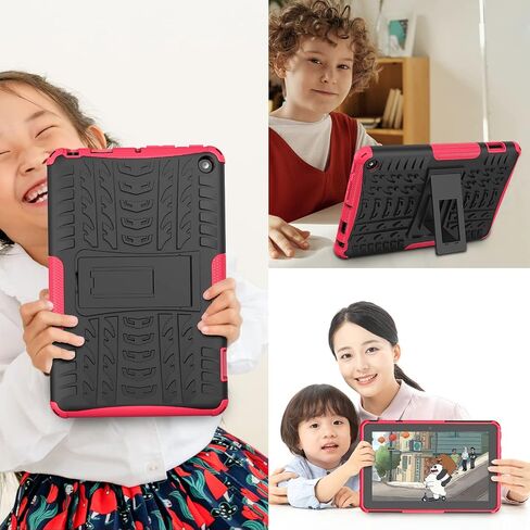 حافظة جهاز لوحي ROISKIN for Fire 7 إصدار 2022 من الجيل الثاني عشر للأطفال، حافظة Kindle Fire 7 2022، حافظة Amazon Fire 7 2022، حافظة مزدوجة الطبقات مقاومة للصدمات للنار 7 بوصة مع مسند in Saudi Arabia