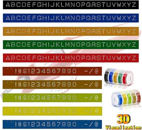 Replacement 3D Embossing Labels Tape Compatible with Dymo Embossing Label Maker DIY Manual Label Printer,1/4''x 9.8',10 Colours Plastic Organizer Embossing Label Makers 1610 Tape 10 Rolls in Saudi Arabia
