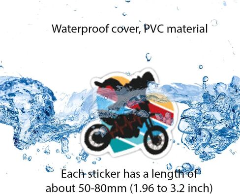 ملصقات وشارات الدراجة الترابية | 50 قطعة من ملصقات الفينيل الجمالية المقاومة للماء للخوذة، والكمبيوتر المحمول، وزجاجة المياه، ولوح التزلج، وملصقات الدراجة الترابية المضحكة للبالغين، والمراهقين، والفتيان والفتيات in Kuwait