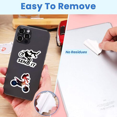 ملصقات وشارات الدراجة الترابية | 50 قطعة من ملصقات الفينيل الجمالية المقاومة للماء للخوذة، والكمبيوتر المحمول، وزجاجة المياه، ولوح التزلج، وملصقات الدراجة الترابية المضحكة للبالغين، والمراهقين، والفتيان والفتيات in Kuwait