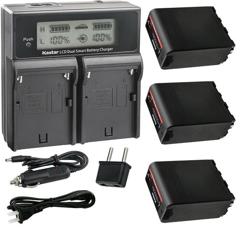 بطارية Kastar NP-F990EXP واحدة وشاحن CH04 مزدوج سريع متوافق مع سلسلة Sony L NP-F750 NP-F770 NP-F780Exp NP-F930 NP-F950 NP-F960 NP-F970 NP-F970Pro NP-F980 NP-F990 NP- بطارية F990Exp in Saudi Arabia