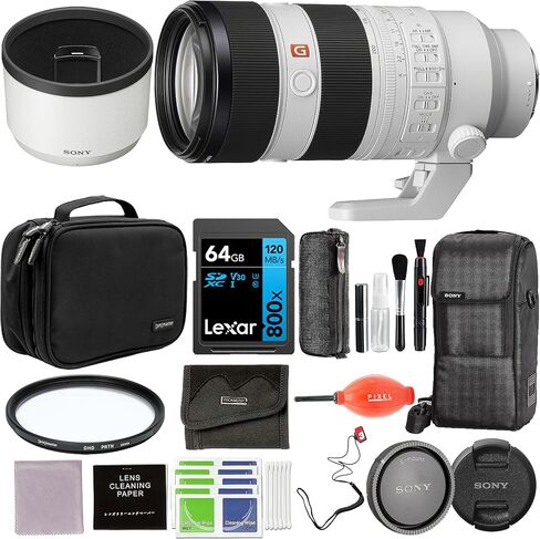 Sony FE 70-200mm F2.8 GM OSS II (SEL70200GM2) G Master Telephoto Zoom Lens Bundle + 64GB SDXC Memory Card + 77mm Protection Filter + More in Saudi Arabia