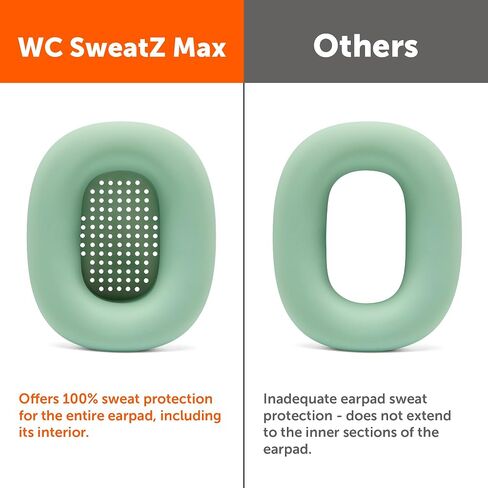 WC SweatZ Max - Patented Silicone Sweat Covers for AirPods Max 1 | Made by Wicked Cushions | (Does Not Fit AirPods Max 2). Sweatproof, Full Earpad Protection | Black in Kuwait