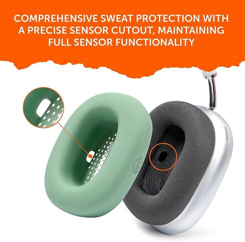 WC SweatZ Max - Patented Silicone Sweat Covers for AirPods Max 1 | Made by Wicked Cushions | (Does Not Fit AirPods Max 2). Sweatproof, Full Earpad Protection | Black in Kuwait