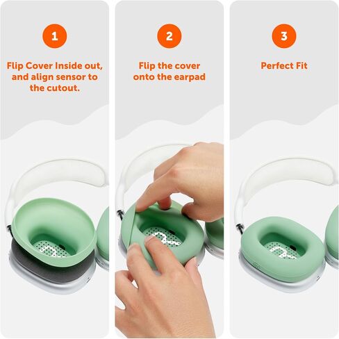 WC SweatZ Max - Patented Silicone Sweat Covers for AirPods Max 1 | Made by Wicked Cushions | (Does Not Fit AirPods Max 2). Sweatproof, Full Earpad Protection | Black in Kuwait