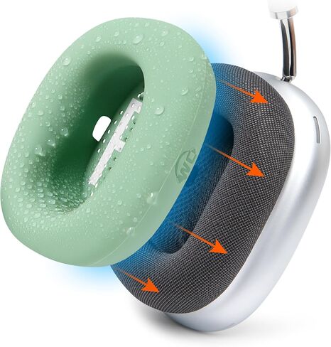 WC SweatZ Max - Patented Silicone Sweat Covers for AirPods Max 1 | Made by Wicked Cushions | (Does Not Fit AirPods Max 2). Sweatproof, Full Earpad Protection | Black in Kuwait