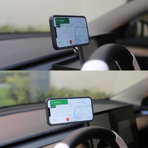 Tesheer Gravity Car Phone Mount for Tesla Model 3 / Model Y 2016-2023 Automatically Grip Foldable Car Mount Phone Holder for Cell Phones Accessories in Kuwait