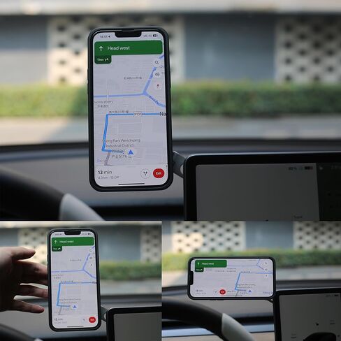Tesheer Gravity Car Phone Mount for Tesla Model 3 / Model Y 2016-2023 Automatically Grip Foldable Car Mount Phone Holder for Cell Phones Accessories in Kuwait
