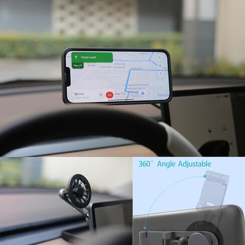 Tesheer Gravity Car Phone Mount for Tesla Model 3 / Model Y 2016-2023 Automatically Grip Foldable Car Mount Phone Holder for Cell Phones Accessories in Kuwait