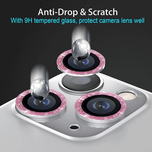 Nothers 3 Pack Bling Camera Lens Protector Compatible with iPhone 12/12 Pro /12 Mini/11/11 /11 Max, HD Tempered Glass Screen Protector, Glitter Protective Cover for Back Accessories (Silver) in Kuwait