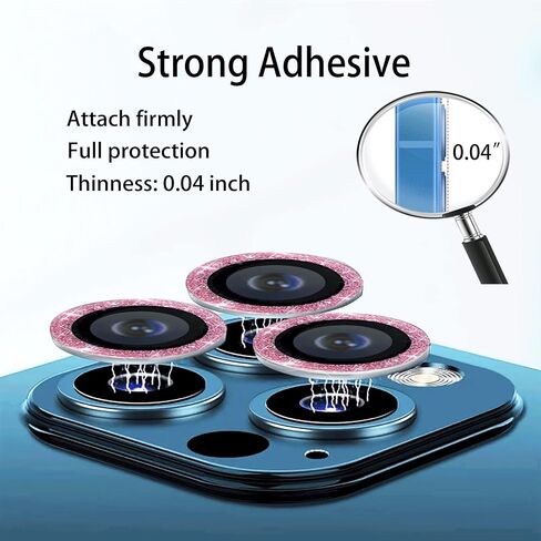 Nothers 3 Pack Bling Camera Lens Protector Compatible with iPhone 12/12 Pro /12 Mini/11/11 /11 Max, HD Tempered Glass Screen Protector, Glitter Protective Cover for Back Accessories (Silver) in Kuwait