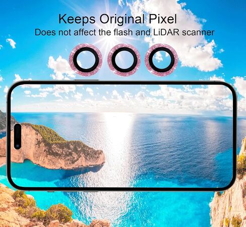 Nothers 3 Pack Bling Camera Lens Protector Compatible with iPhone 12/12 Pro /12 Mini/11/11 /11 Max, HD Tempered Glass Screen Protector, Glitter Protective Cover for Back Accessories (Silver) in Kuwait