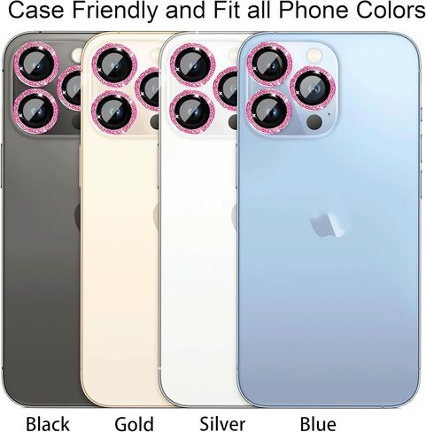 Nothers 3 Pack Bling Camera Lens Protector Compatible with iPhone 12/12 Pro /12 Mini/11/11 /11 Max, HD Tempered Glass Screen Protector, Glitter Protective Cover for Back Accessories (Silver) in Kuwait
