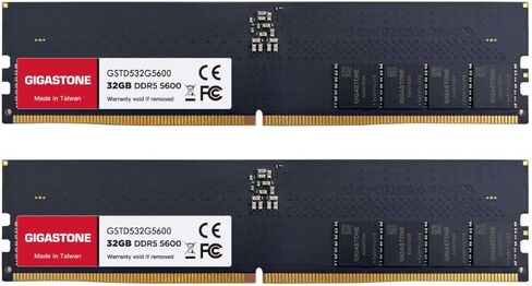 【DDR5 RAM】 GIGASTONE Desktop RAM 64GB (2x32GB) DDR5 RAM 64GB DDR5-5600MHz PC5-44800 CL46 1.1V 288 Pin Non- ECC Unbuffered UDIMM for PC Computer Desktop Memory Module (Desktop ONLY) in Saudi Arabia